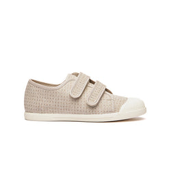 Shimmer Dots Double Sneaker in Taupe by childrenchic