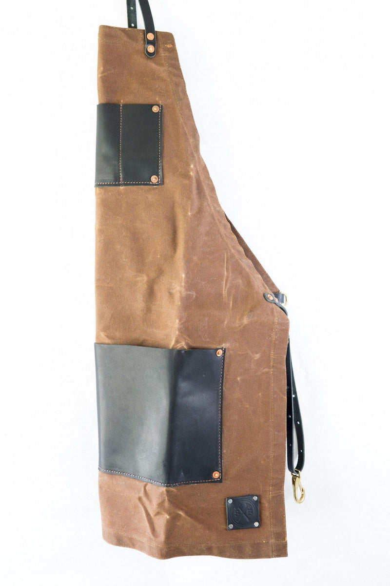 The Charles Master Waxed Canvas and Leather Apron by Sturdy Brothers