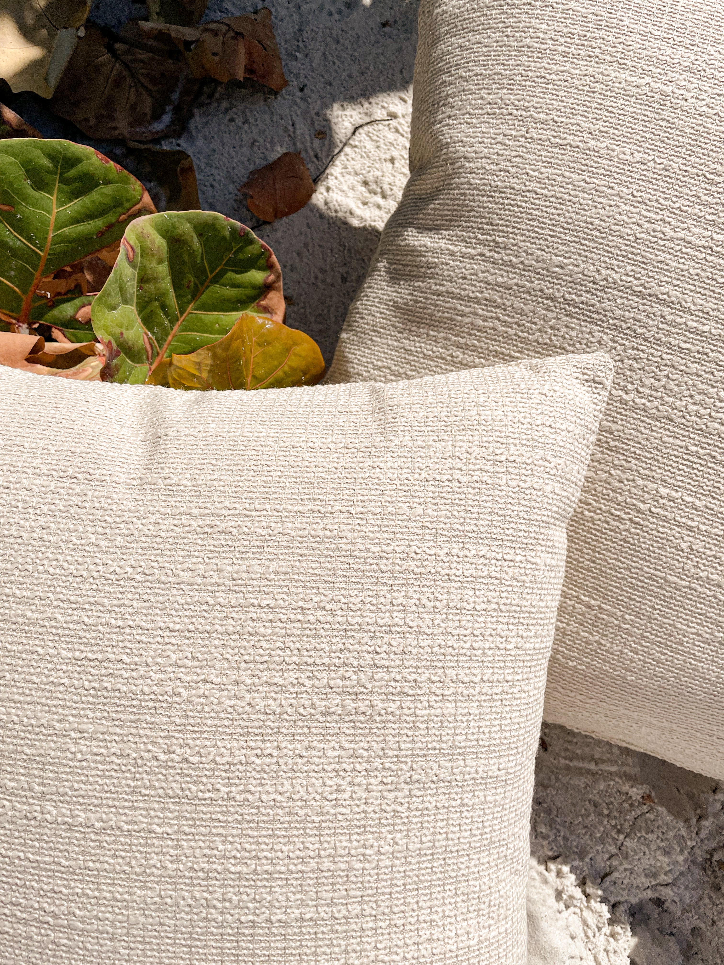 Natural Waves Beige Outdoor Pillow