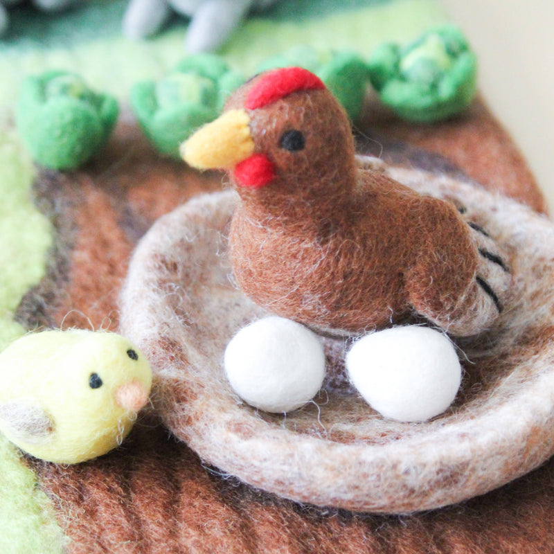 Felt Hen and Chick Set by Play Planet