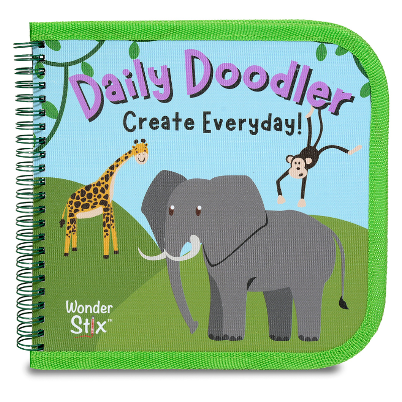 Daily Doodler Reusable Activity Book-Wild Animals Cover, Includes 4 Wonder Stix by The Pencil Grip, Inc.