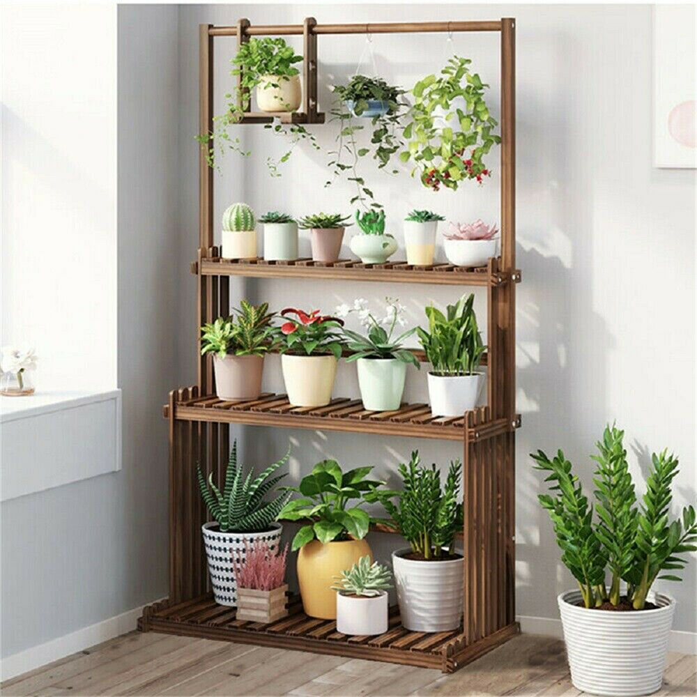 3 Tier Wooden Plant Home Decor Stand