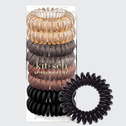 Spiral Hair Ties 8 Pc - Brunette by KITSCH