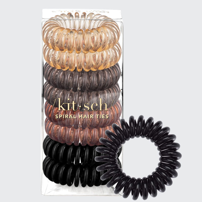 Spiral Hair Ties 8 Pc - Brunette by KITSCH