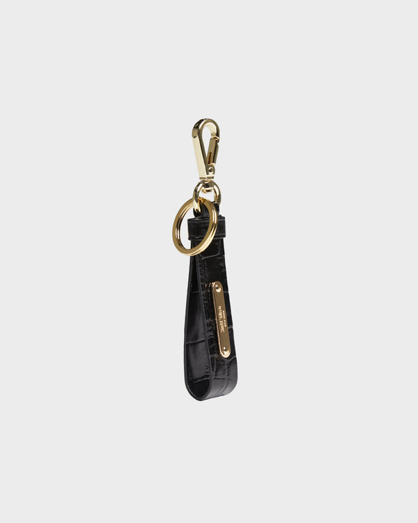 Hampton Loop Key Ring in Embossed Leather by Jeff Wan