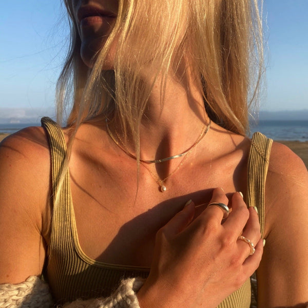 Dainty Pearl Necklace by Urth and Sea