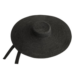 Lola Wide Brim Jute Straw Hat, in Black by BrunnaCo