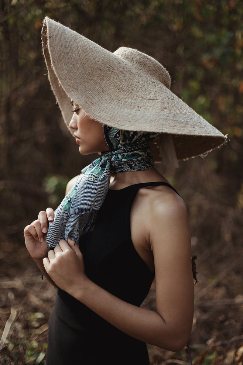 LOLA Wide Brim Jute Straw Hat In Natural Beige by BrunnaCo