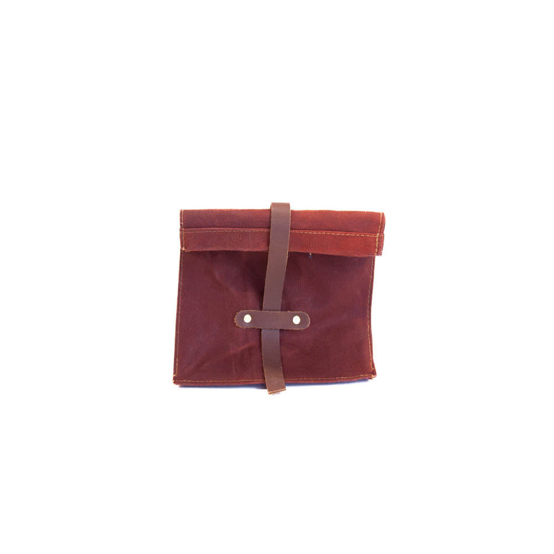 Lunch Sack Rust Waxed Canvas & Leather by Sturdy Brothers
