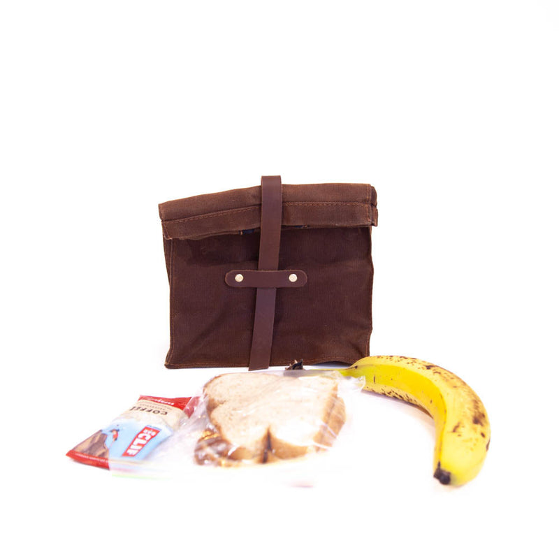 Lunch Sack Nutmeg Waxed Canvas & Leather by Sturdy Brothers
