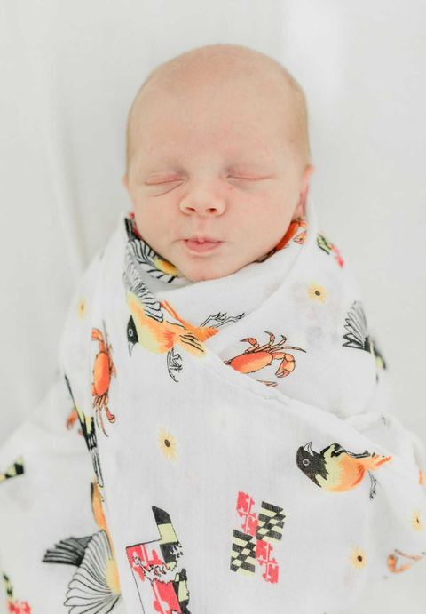 Gift Set: Maryland Baby Muslin Swaddle Blanket and Burp Cloth/Bib Combo by Little Hometown
