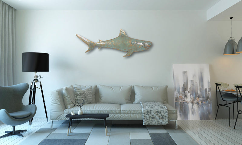 Shark Metal wall art 31"x11"