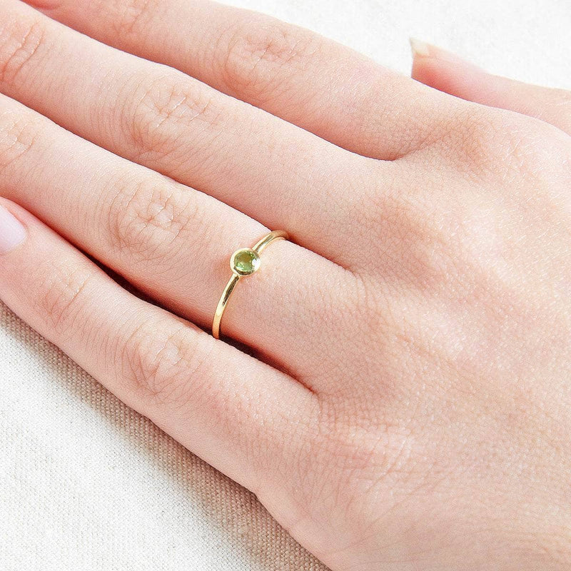 Genuine Peridot Silver or Gold Ring by Tiny Rituals