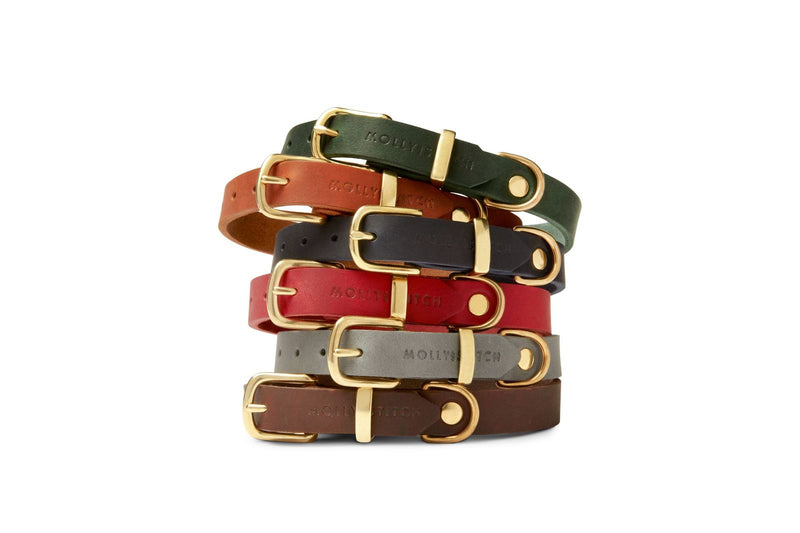 Butter Leather Dog Collar - Chili Red by Molly And Stitch US