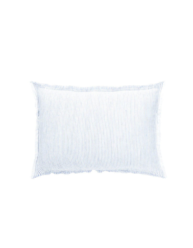 Sky Blue & White Striped So Soft Linen Pillow