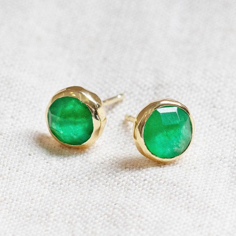 Emerald Silver or Gold Stud Earrings by Tiny Rituals