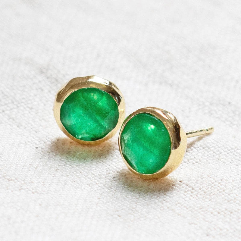 Emerald Silver or Gold Stud Earrings by Tiny Rituals
