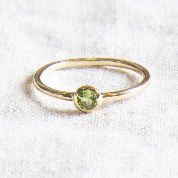 Genuine Peridot Silver or Gold Ring by Tiny Rituals