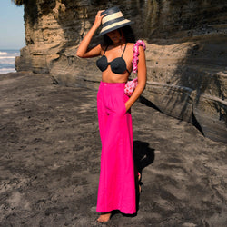 TAYLOR Wide-leg Palazzo Pants In Hot Pink by BrunnaCo