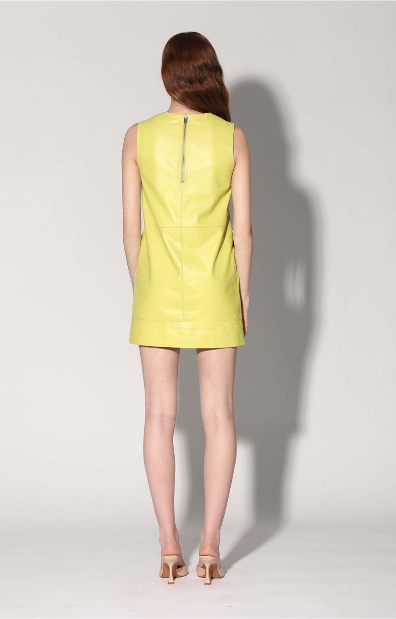 Demi Dress, Key Lime - Leather by Walter Baker
