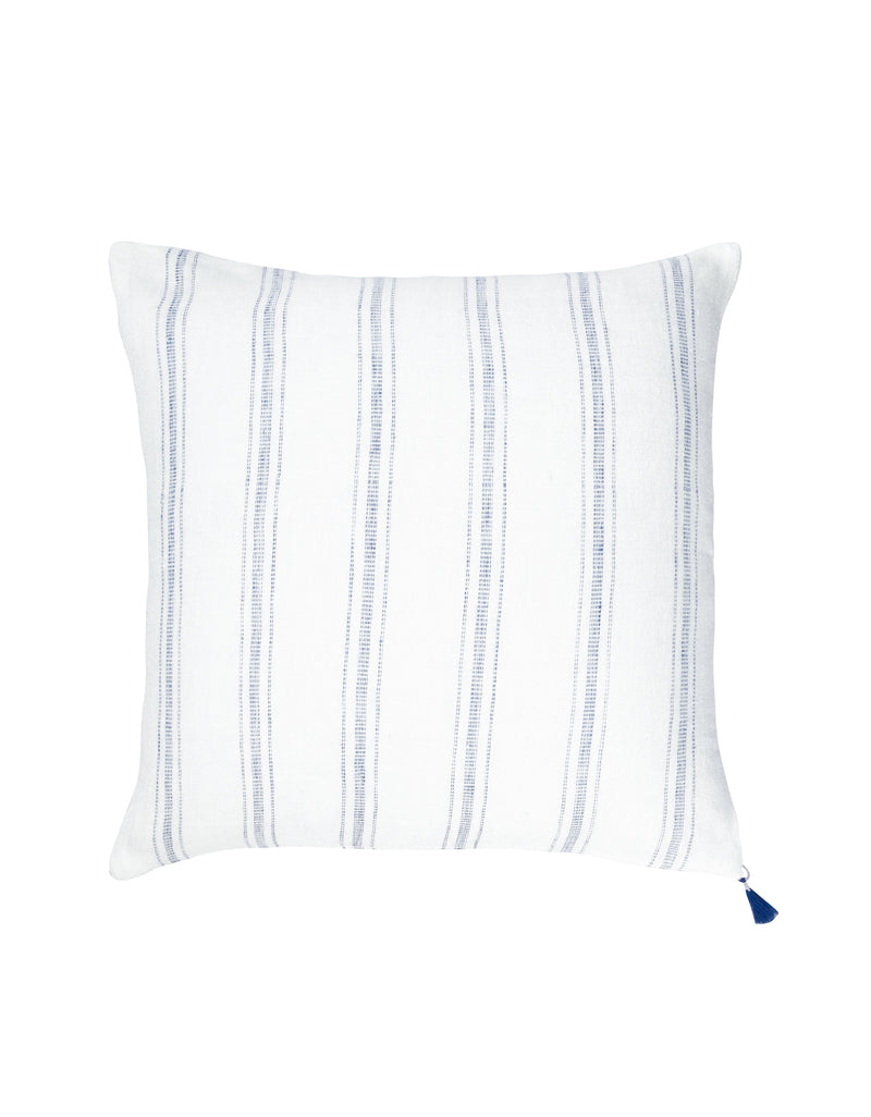 White with Blue Stripes So Soft Linen Pillow