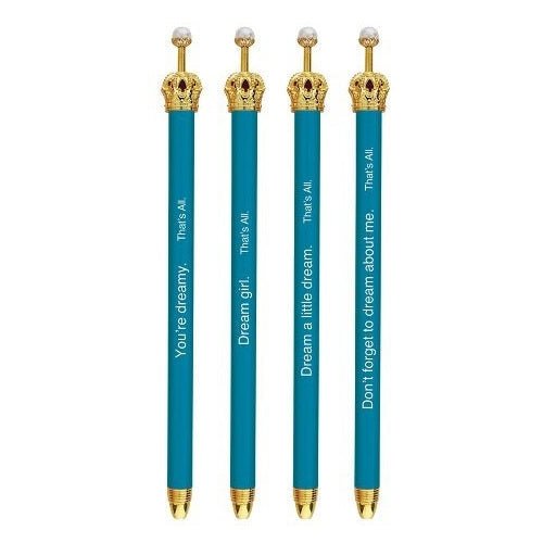 You're Dreamy Teal Crown Pen Set of 12 | Giftable Quote Pens | Novelty Office Desk Supplies by The Bullish Store