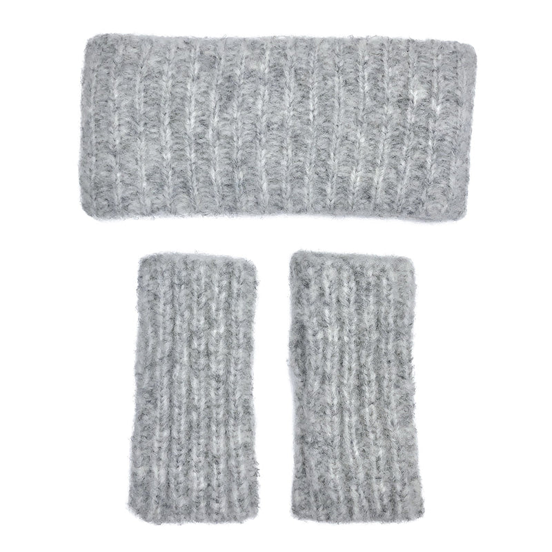Gray Ribbed Alpaca Gloves by SLATE + SALT
