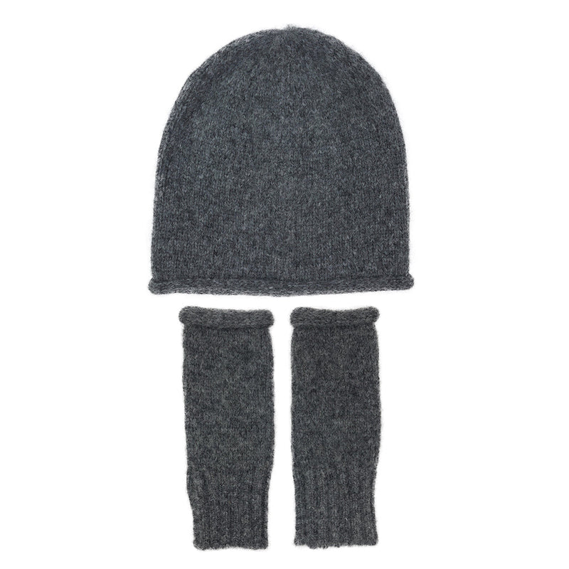 Charcoal Essential Knit Alpaca Gloves by SLATE + SALT