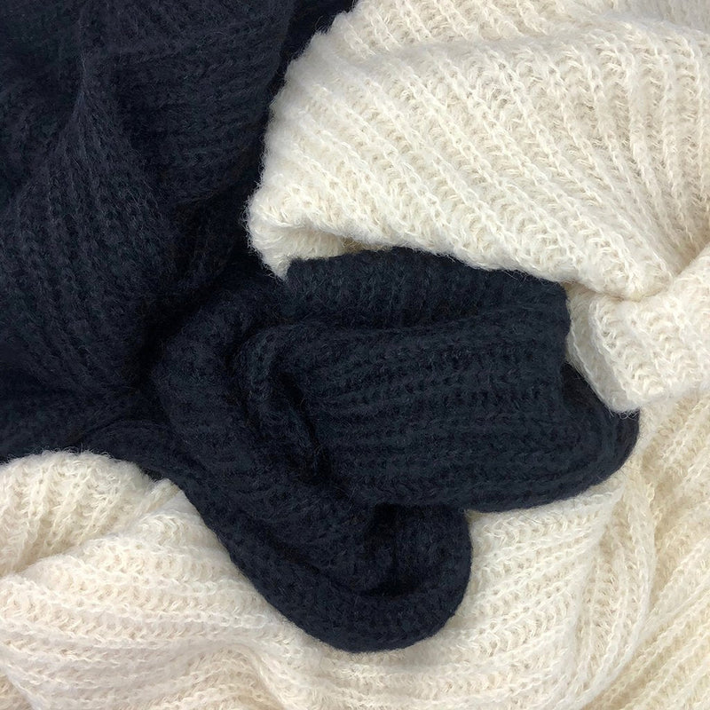 Chunky Black Knit Alpaca Scarf by SLATE + SALT
