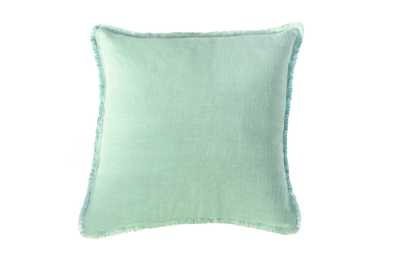 Mint Green So Soft Fringe Linen Pillows