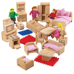 Doll Family and Furniture by Bigjigs Toys