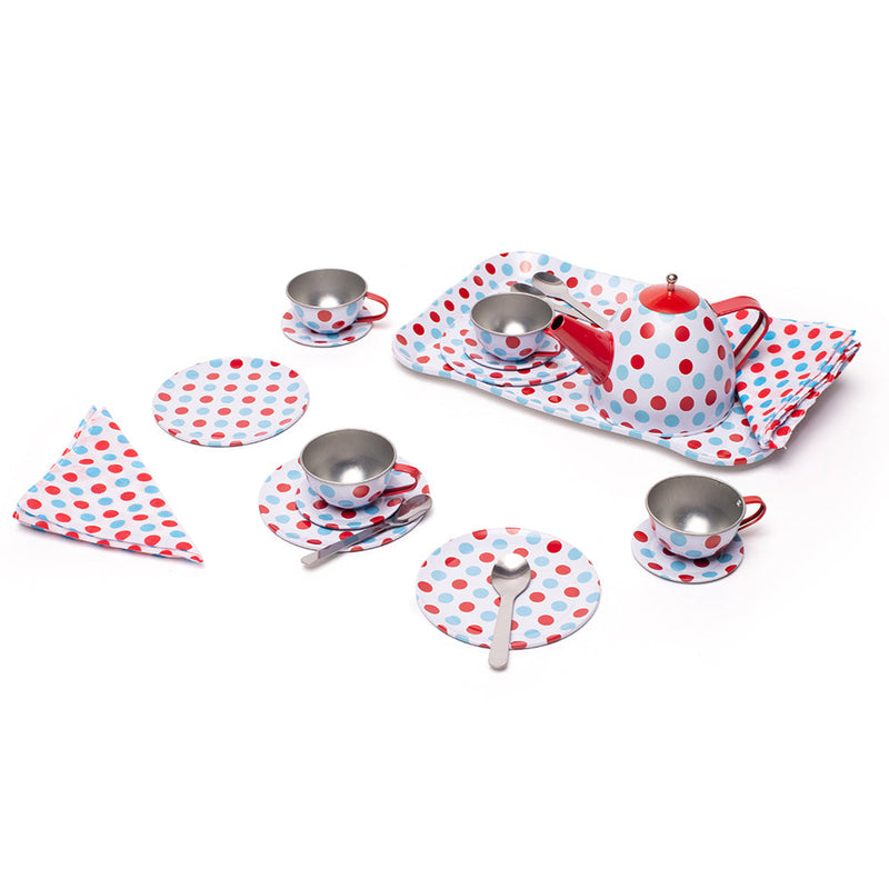 Spotted Tea Set in a Case by Bigjigs Toys