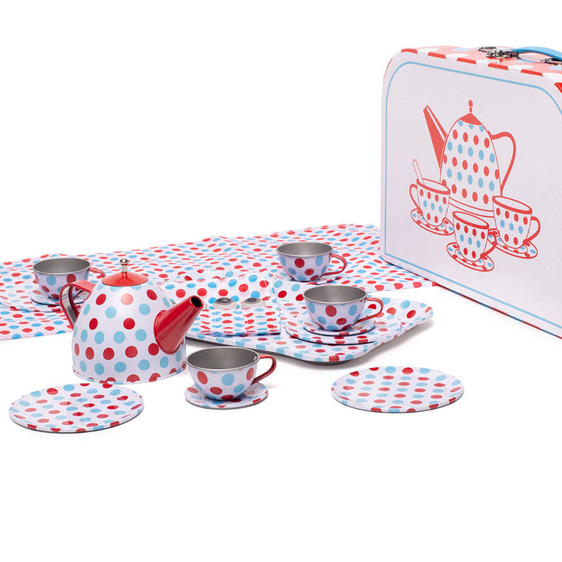 Spotted Tea Set in a Case by Bigjigs Toys