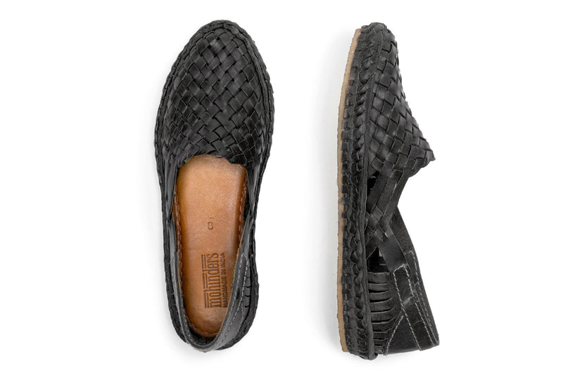 Women's Woven Flat in Charcoal by Mohinders
