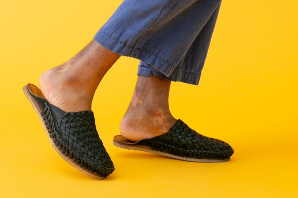 Men's Woven City Slipper in Charcoal by Mohinders