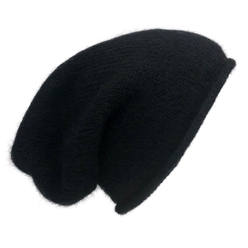 Black Essential Knit Alpaca Beanie by SLATE + SALT