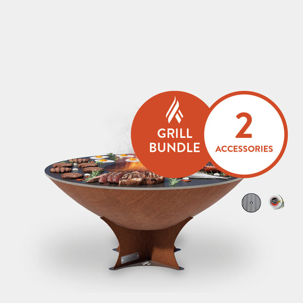Arteflame Classic 40" Grill with a Low Euro Base Starter Bundle With 2 Grilling Accessories