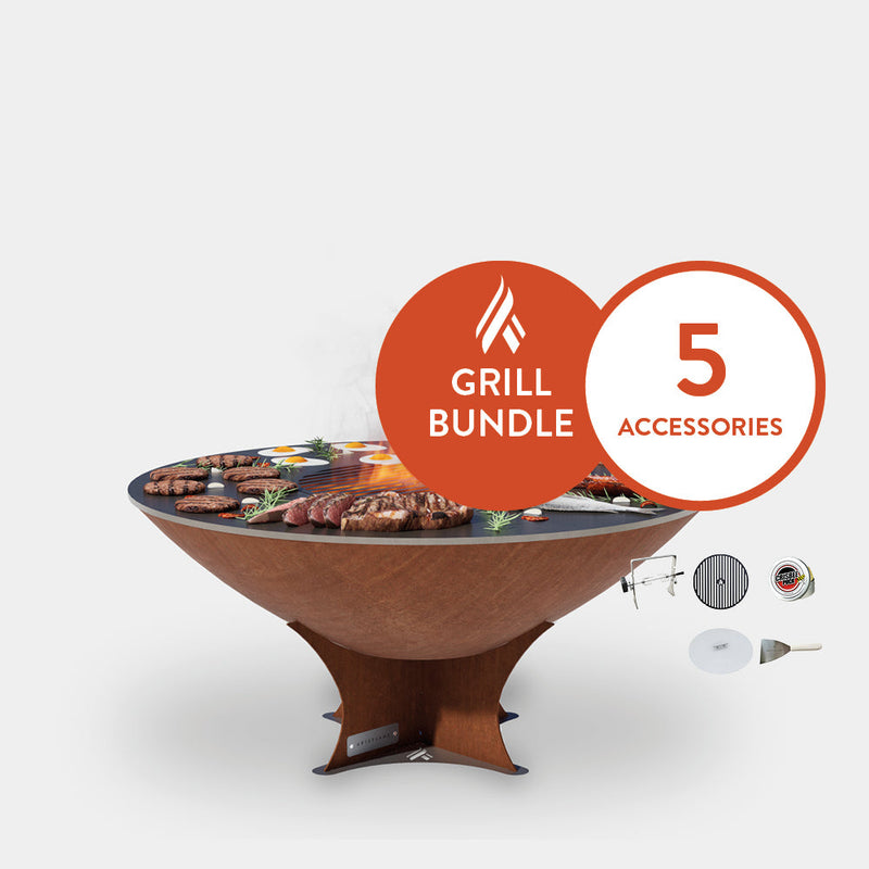 Arteflame Classic 40" Grill with a Low Euro Base Home Chef Bundle With 5 Grilling Accessories