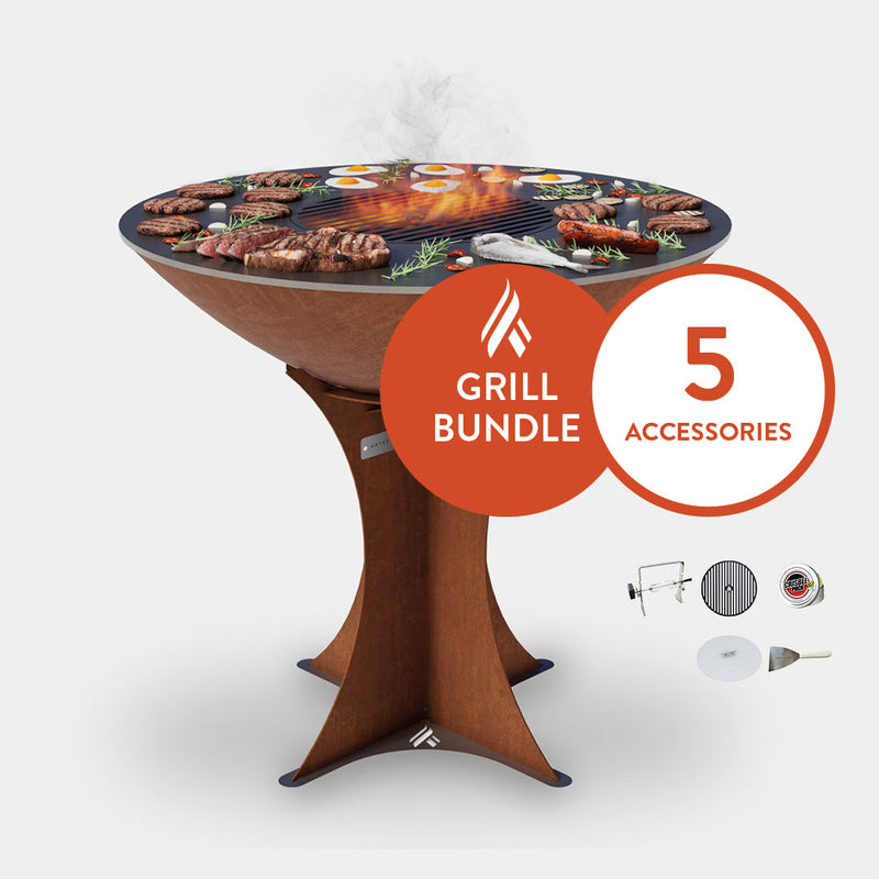 Arteflame Classic 40" Grill with Euro Base Home Chef Bundle With 5 Grilling Accessories
