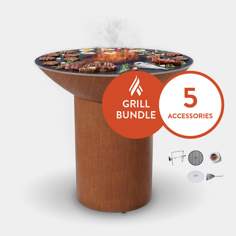 Arteflame Classic 40" Grill with a High Round Base Home Chef Bundle With 5 Grilling Accessories