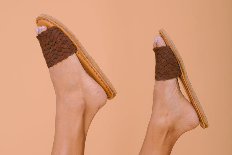 Women's Woven Sandal in Walnut by Mohinders
