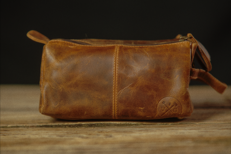 The Draper Leather Toiletry/Dopp Bag by Vintage Gentlemen