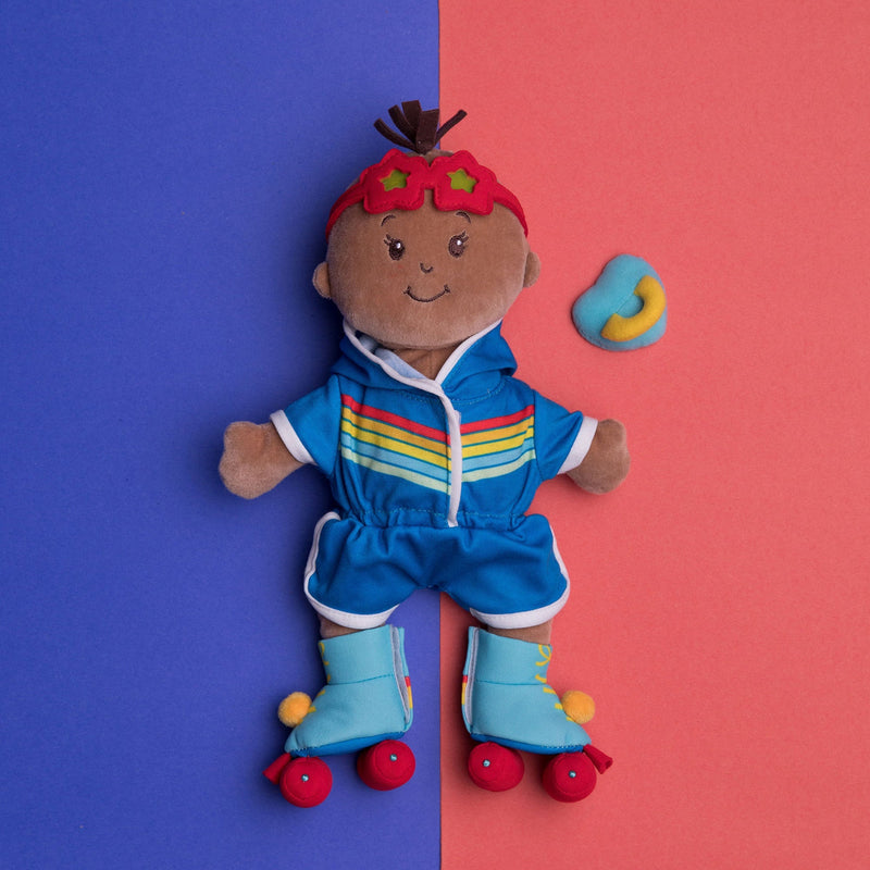 Wee Baby Stella beige doll Rainbow Roller by Manhattan Toy