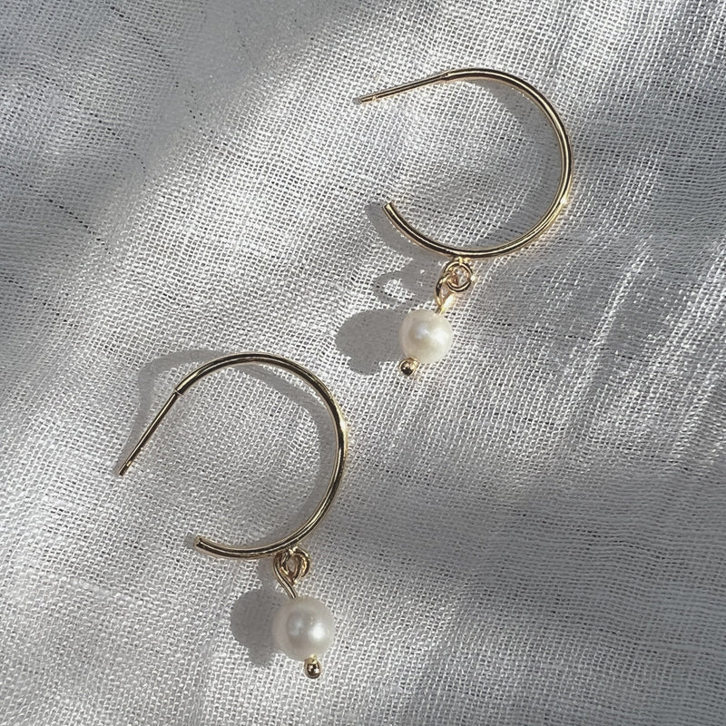 Freshwater Pearl Hoop Earrings by SLATE + SALT