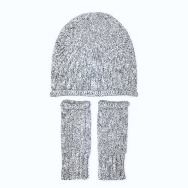 Gray Essential Knit Alpaca Gloves by SLATE + SALT