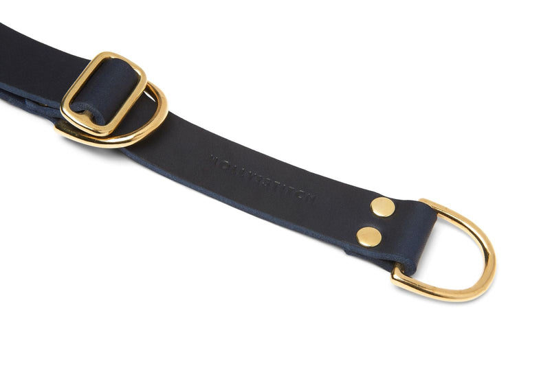 Butter Leather Retriever Dog Collar - Navy Blue by Molly And Stitch US