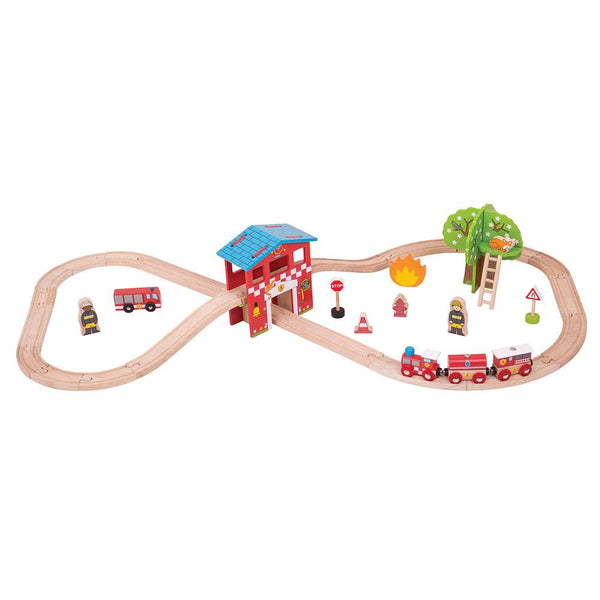 Fire Station Train Set by Bigjigs Toys