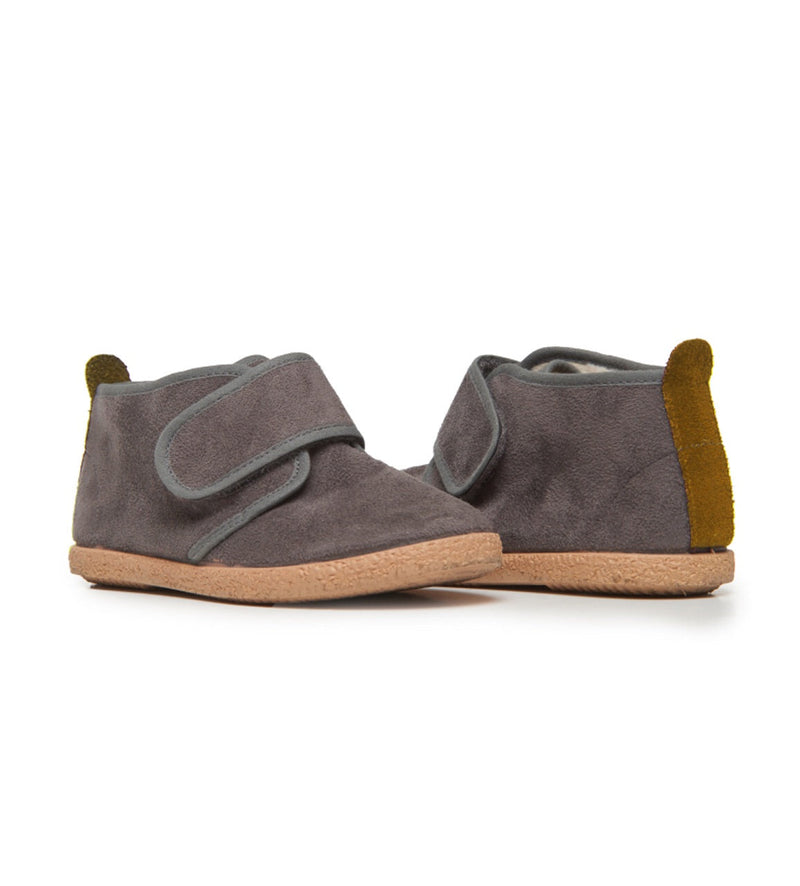Childrenchic® Grey Suede and Faux-Shearling McAlister Booties by childrenchic