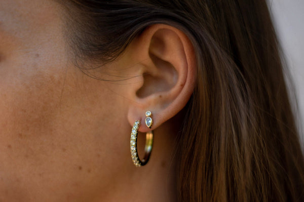 Extra large CZ hoops by Eight Five One Jewelry