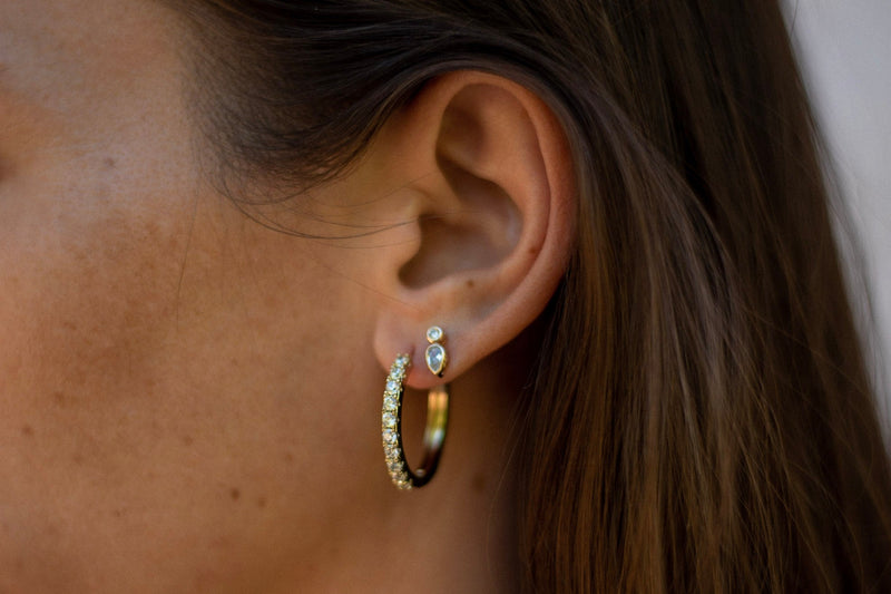 Extra large CZ hoops by Eight Five One Jewelry